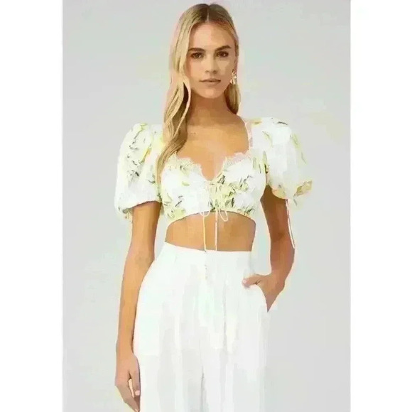 For Love And Lemons Tops - FOR LOVE & LEMONS ALANA CROP TOP SZ Large